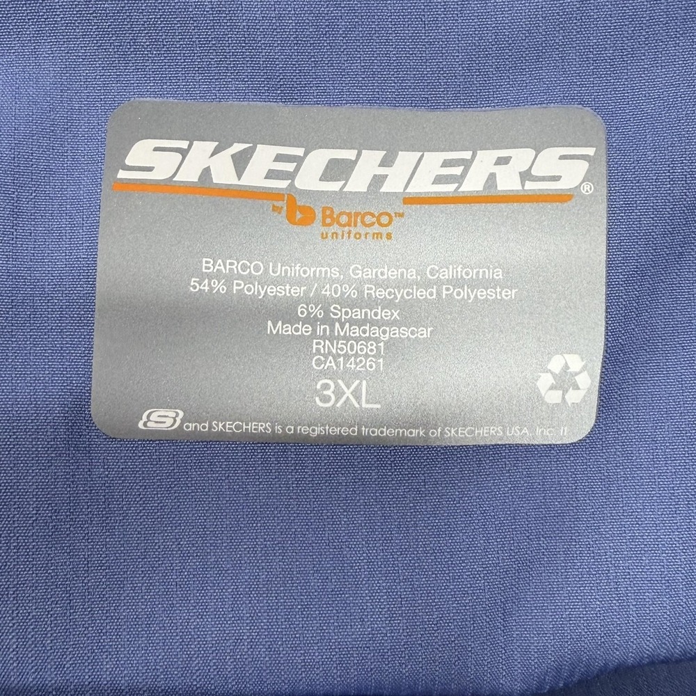 Skechers Reliance Cargo Scrub Pants Womens 3XL Ciel Blue Drawstring Stretch - Picture 12 of 13